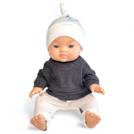 Poppenkleding setje - Driehoek Grijs Blauw