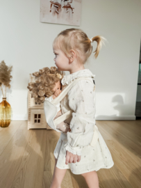 Poppendraagzak - Glitter Ecru met Letter
