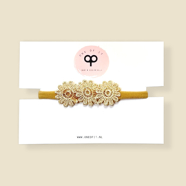 Newborn Haarbandje - Gold Flower