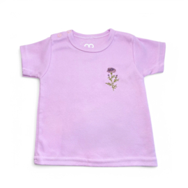 T-shirt Lila Flower - Geborduurd