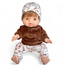 Poppenkleding setje - Brown Paint Stains