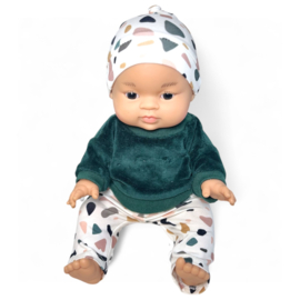 Poppenkleding setje - Sweater Velvet Terrazzo