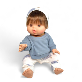 Poppenkleding setje - Rib Sweater Schildpad Mistiq Blue