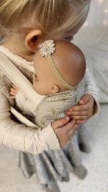 Poppendraagzak - Glitter Beige Gold