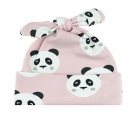 Knoopmutsje Panda Roze