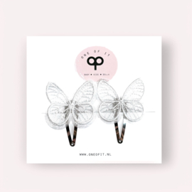 Haarspeldjes - Vlinder Wit
