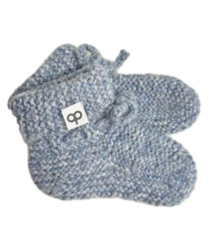 Slofjes - Baby  Alpaca Merino Wol - Mistiq Blue