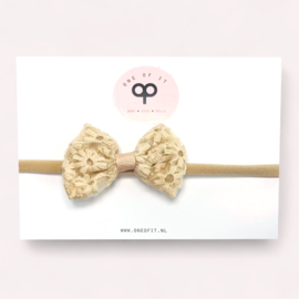 Newborn Haarbandje - Strik Beige
