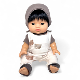Poppenkleding setje - Haremromper Love you Bearly Turban