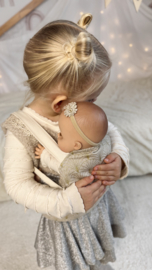 Poppendraagzak - Glitter Beige Gold