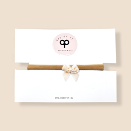 Newborn Haarbandje - Strikje Crème