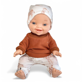 Poppenkleding setje - Sweater Safari Cognac