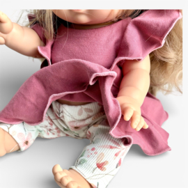 Poppenkleding setje - Jurkje Spring Flower Rib