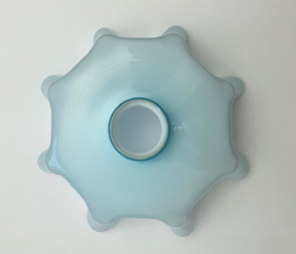 Vintage Frans opaline glazen lamp glas hemelsblauw