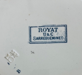 Antiek Royat U & C Sarreguemines ontbijtbordje 1918