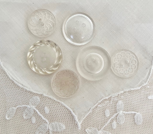 Franse vintage glazen knoopjes