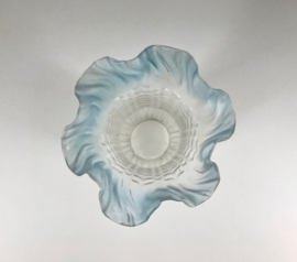 Frans klassiek lichtblauw glazen lamp glas rokkapje