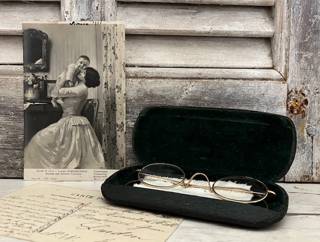 Antieke Franse leesbril in originele harde etui circa 1920