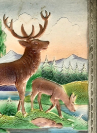 Vintage Dresdner Pappe kalender houder reetjes