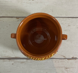 Franse vintage aardewerk pot met deksel afvalbakje Poubelle Apéritif
