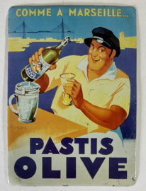 Vintage Franse reclamekaart Pastis Olive comma à Marseille