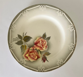 Digoin Sarreguemines Odile plat bord diner bord met rozen