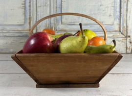 Vintage kleine houten pluk bak oogstbak fruitbak