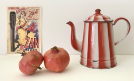 Cafetière L.F. Belgique rood / witte banen