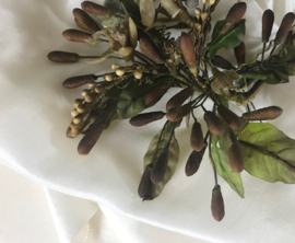 Antieke Franse corsage met wasbloemen 19e eeuws