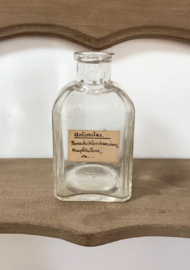 Antiek glazen flesje anti mijt antimites pharmacie flesje