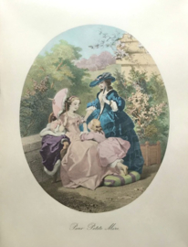 Franse illustratie lithografie Pour Petite Mère