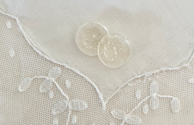 Franse vintage glazen knoopjes