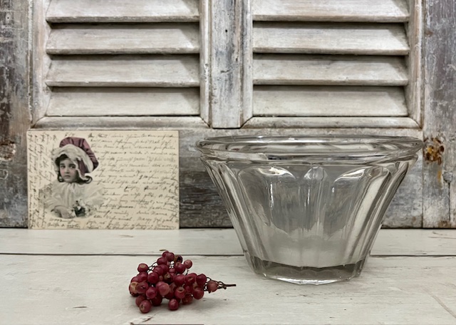 Antieke mond geblazen conische glazen confiture pot XL