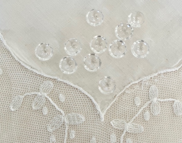 Franse vintage glazen knoopjes