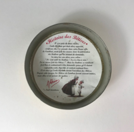 Frans vintage rond blikje van fruit bonbons