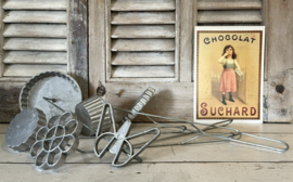 Vintage Franse wafelijzers, frituur ijzers, bloem vlinder etcetera
