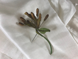 Antieke Franse corsage met wasbloemen 19e eeuws