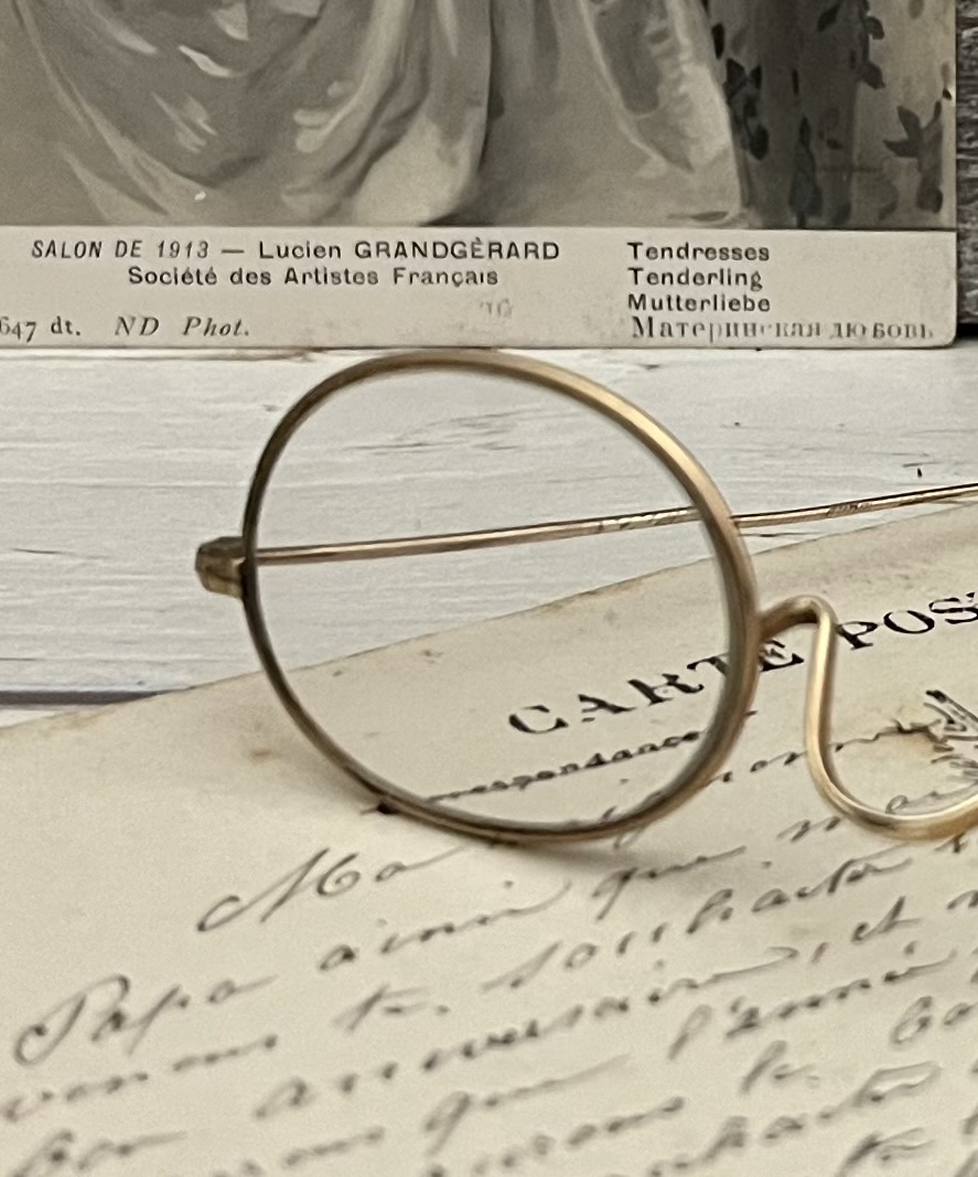 Antieke Franse leesbril in originele harde etui circa 1920