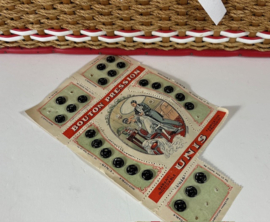 Vintage Franse naaimand naaikistje handwerkmand met inhoud