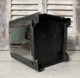 Antieke Franse metalen lantaarn / kandelaar