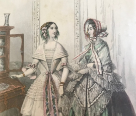Antieke Franse modeprent Le Moniteur de la Mode