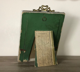 Antiek Frans strik lijstje met originele portretfoto ca 1880