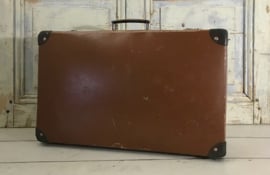 Antieke Franse koffer bruin stevig en goed sluitend