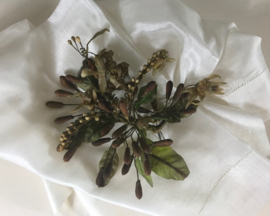 Antieke Franse corsage met wasbloemen 19e eeuws