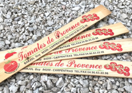 Plankje van tomatenkistje Tomates de Provence reclame latje