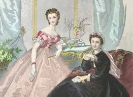 Franse modeprent lithografie La Mode Illustrée 1863