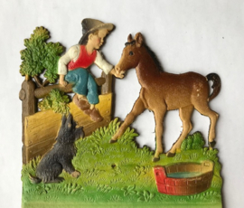 Vintage Dresdner Pappe kalender houder Grootmoeders koffie