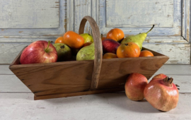 Vintage kleine houten pluk bak oogstbak fruitbak