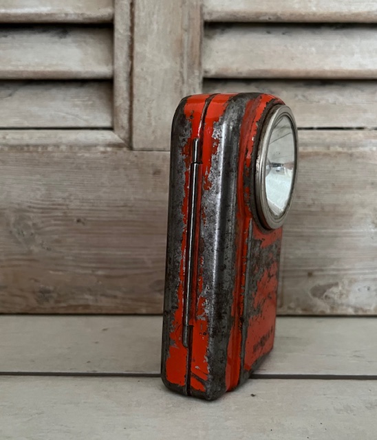 Vintage retro Wonder zaklamp metaal oranje staand of hangend model