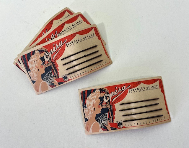Vintage Franse haarspelden, schuifspeldjes Opéra epingles de Luxi